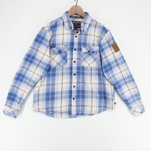 Howitzer Flannel Shirt Mens L Blue Plaid We The People Patriot Button Up